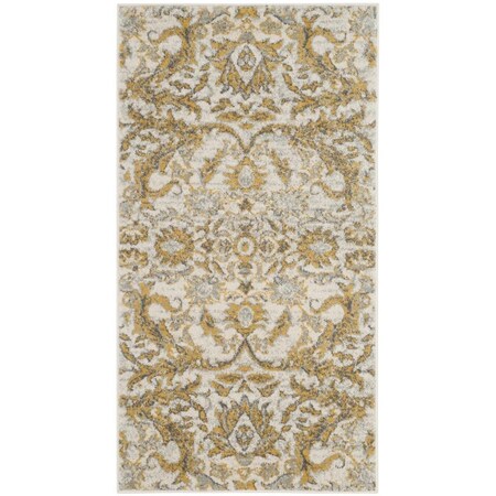 Safavieh Evoke Power Loomed Accent Area Rug, Ivory and Gold - 2 ft.-2 in. x 4 ft. EVK238S-24